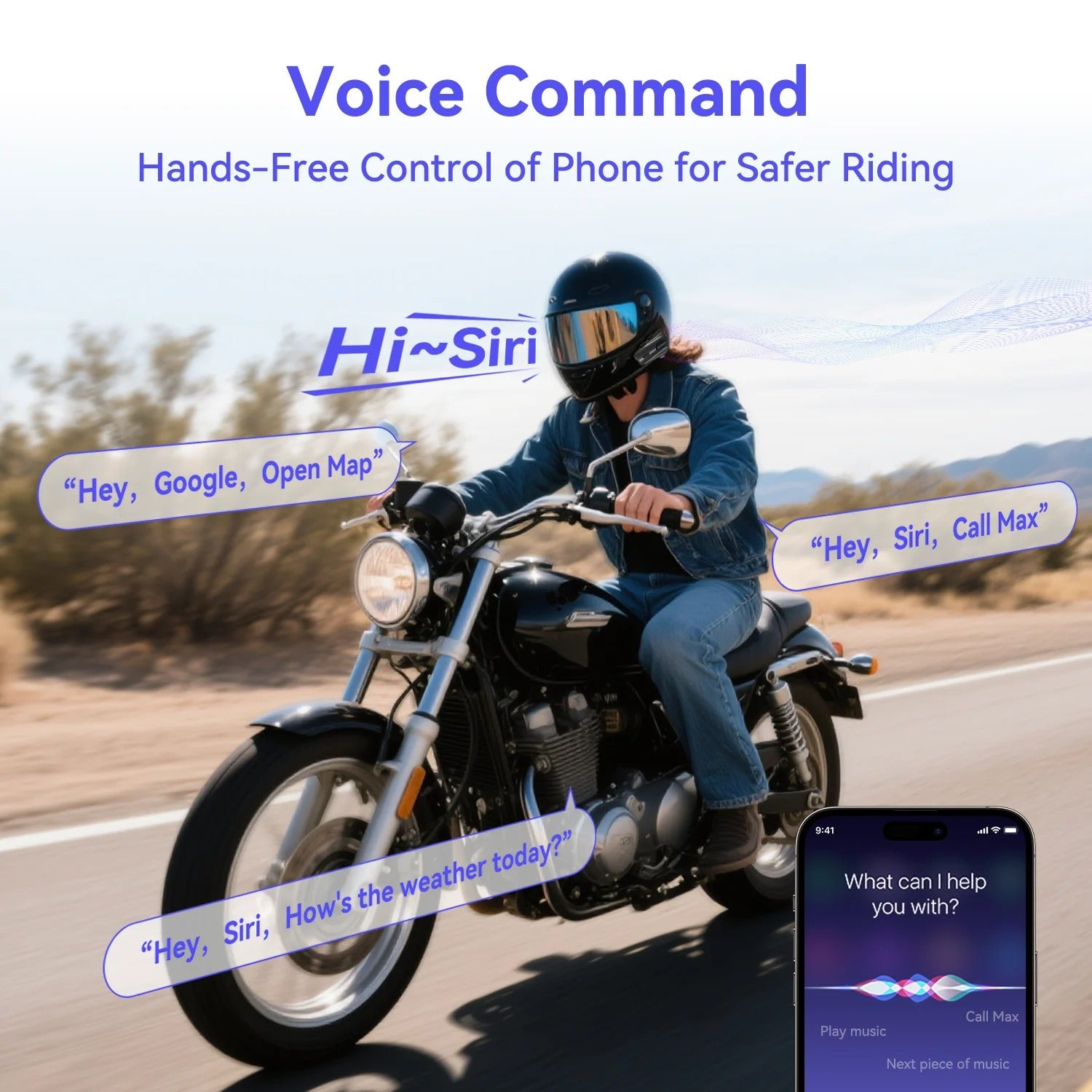 MaxRunon 2Y – Intercomunicador Bluetooth para Casco de Moto
